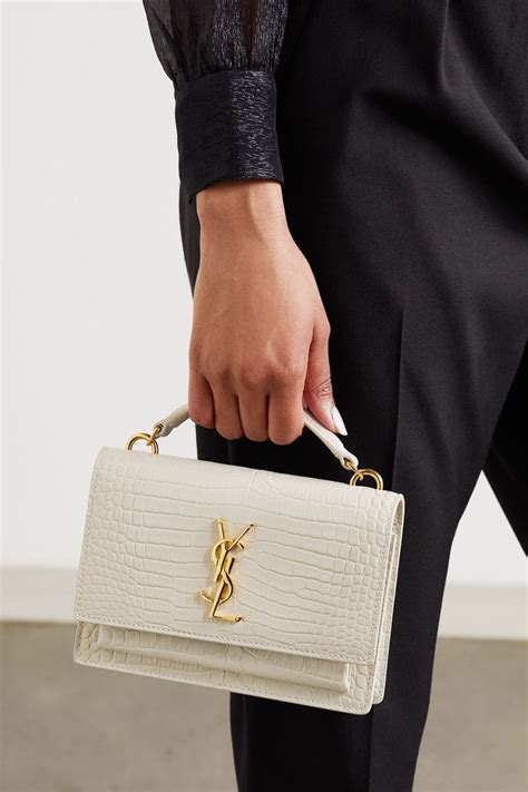 ysl crocodile bag white